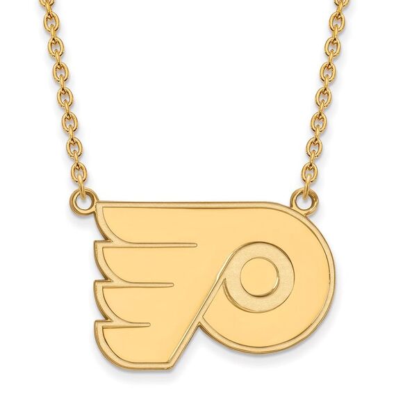 14k Yellow Gold NHL Philadelphia Flyers Large Necklace 18 Inch